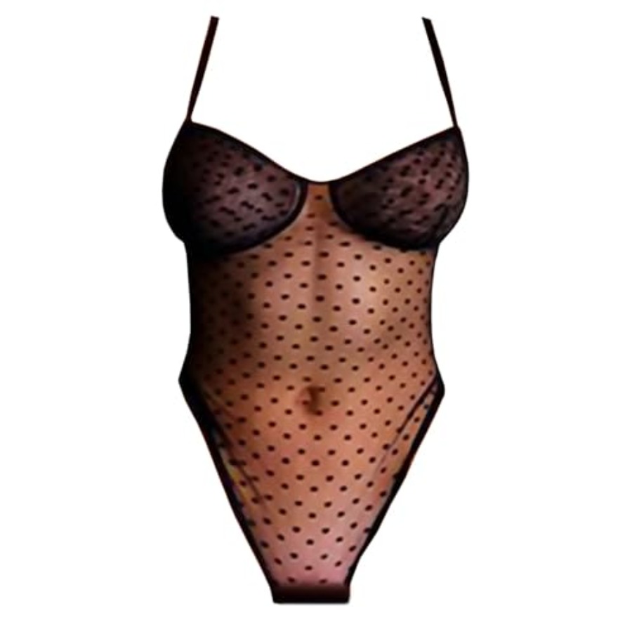 Lace Teddy Lingerie - Sheer Sexy Lingerie For Women, Mesh
