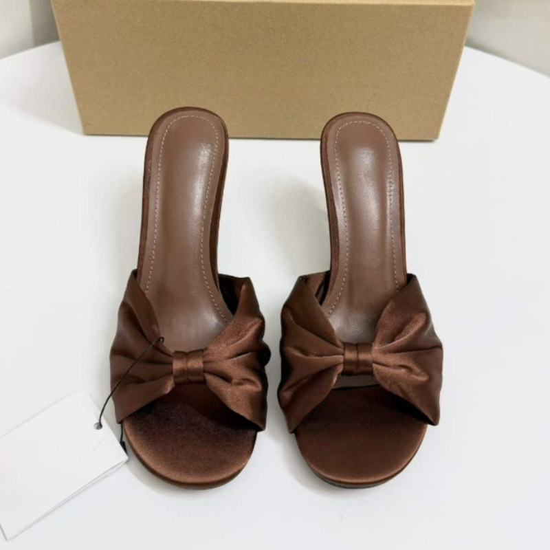 Satin Bow Mules High Heels For - Slip Dress Satin 评论和价格