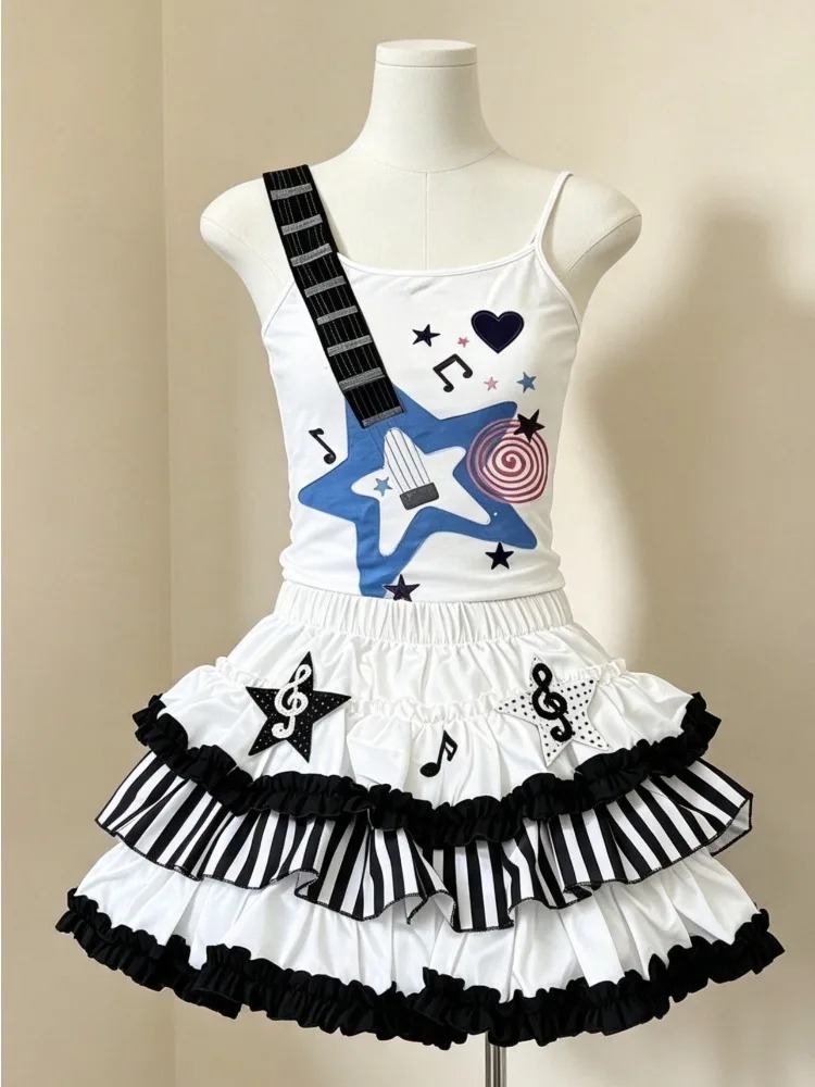 Retro 2000s Harajuku Two Piece - Cami Top Lace 评论和价格